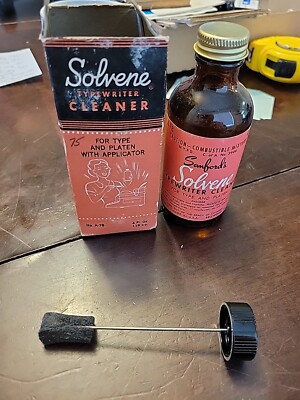 Vtg Sanford Solvene Typewriter Cleaner 4 oz #A-78 New Old Stock