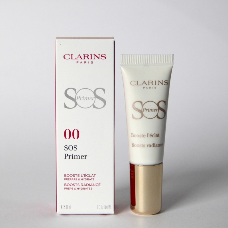 CLARINS SOS Primer 00 Boosts Radiance Travel Size - 10 ml / 0.3 Oz. New In Box