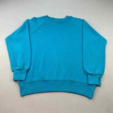 Vintage Blue Sweatshirt Womens Medium Bassett Walker Crewneck Made in USA 90s