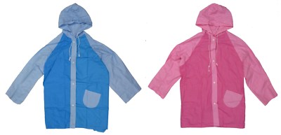 100% Waterproof Raincoat w/ Hood & Pocket Lightweight Vinyl Children Size 10 New