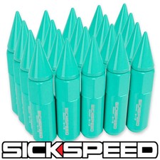 Sickspeed 20 Pc Mint Green Spiked Aluminum 60mm Lug Nuts Wheelsrims 12x1.5 N17