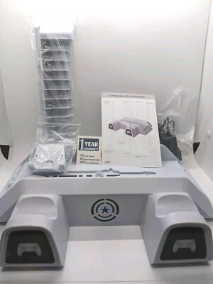 Playstation 5 Multifunctional Cooling Stand with 2 PS5 charging station White