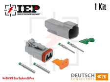2-Pin DT Connectors Set Deutsch 14 16 AWG Nickel Kit Male Female Gray Solid TE
