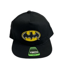 NEW Batman Boys Hat Signal Logo Black Graphic Snapback Youth Adjustable