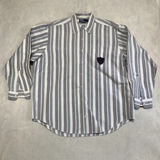 Polo Ralph Lauren Button Up Shirt Striped Mens Size XL Vertical Stripe RP Patch