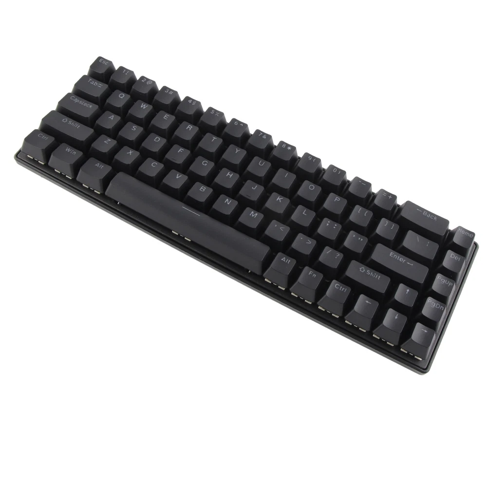 Compact 68-Key Black Mechanical RGB Keyboard with Custom Key Set