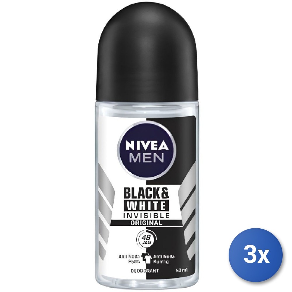 Nivea Men's - Invisible Black & White Original Deodorant Roll On 50Ml - Image 2