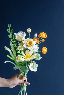 Custom Crochet Flower Bouquet 10pcs