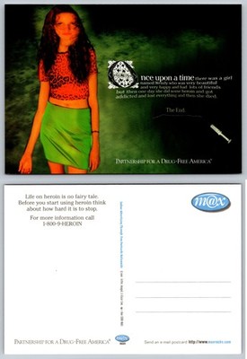 1998 Anti-Drug PSA Postcard ''Wendy'' Heroin Addiction Max Racks