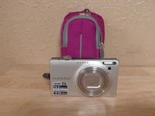 Nikon Coolpix S6000 14.2MP Digital Camera Bundle Silver w/Charger  Battery