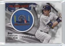 2022 Topps Series 1 City Flag Commemorative Relics Christian Yelich Patch 0f1b