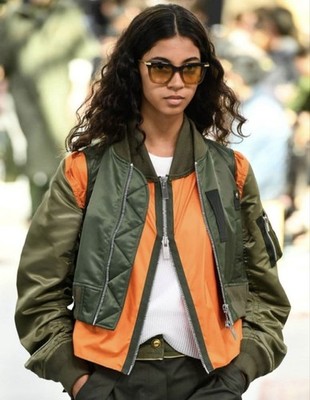 Sacai Green MA-1 Bomber Jacket Short/Medium 2020 Resort Collection