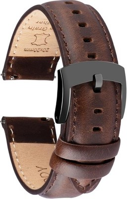 Leather Strap Compatible with 20mm Watch - Quick Release, Elegant Design