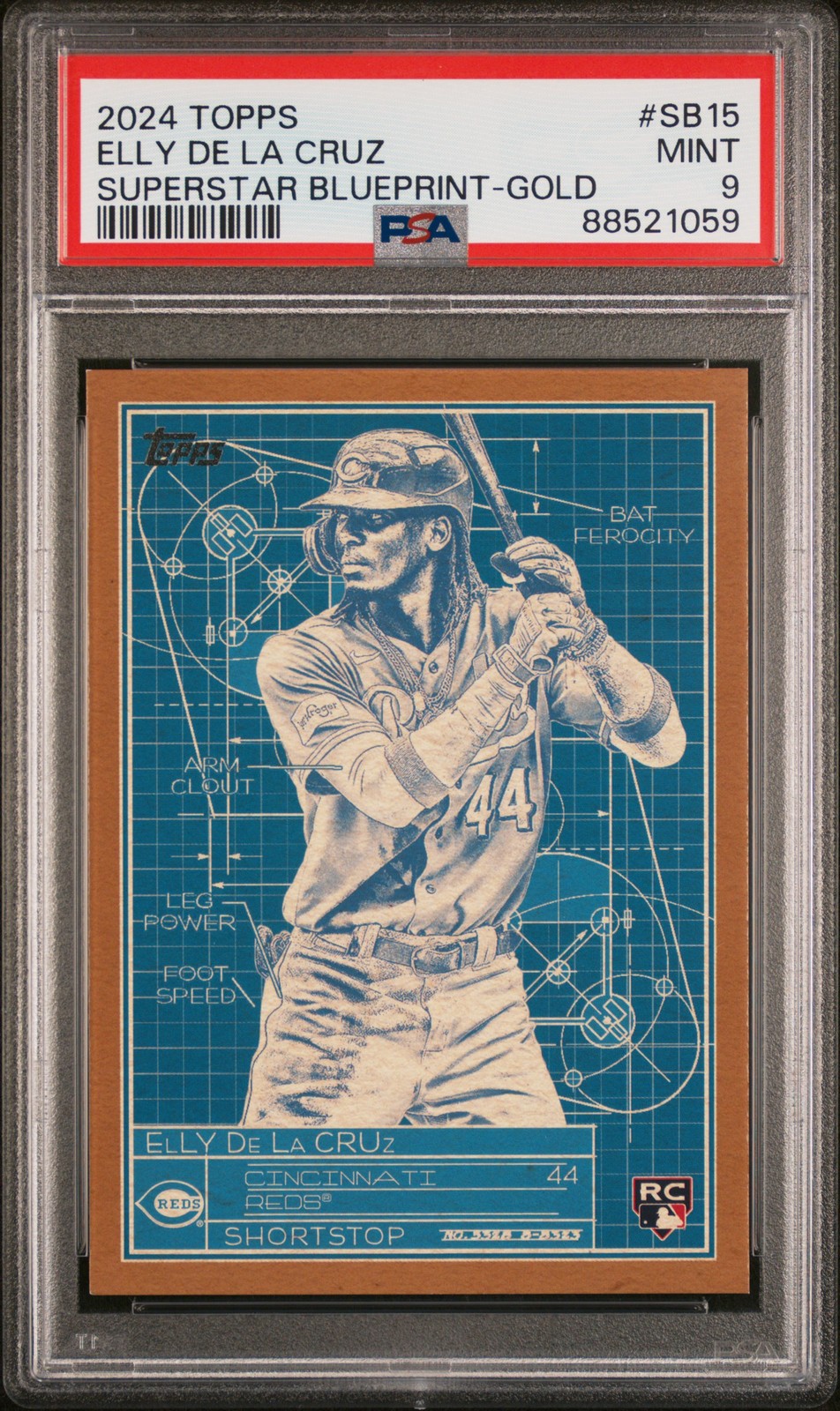 2024 Topps Elly De La Cruz Gold Rookie Superstar Blueprint RC /75 #SB15 J1