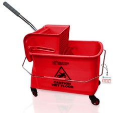 Red Kentucky Mop Bucket on Wheels - Large Commercial Industrial Floor Cleaner