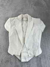 Antonio Berardi Blazer Womens 38 White Short Sleeve Fitted Jacket Made in Italy