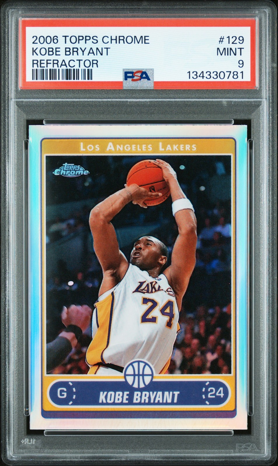 2006 TOPPS CHROME REFRACTOR #129 KOBE BRYANT PSA 9