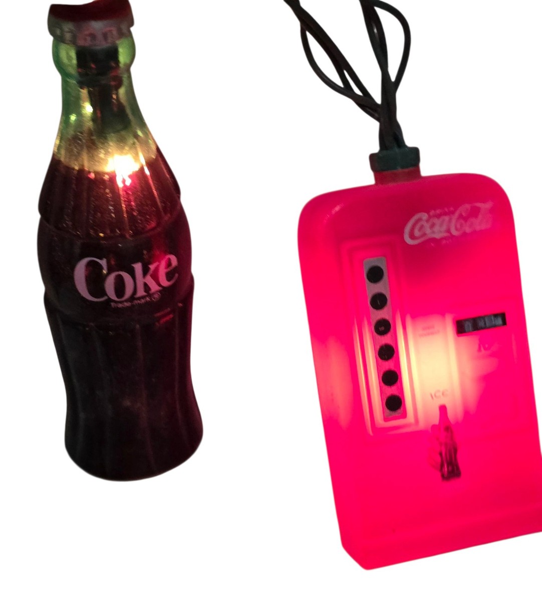 Vintage Coca-Cola Christmas String Light Set 10 Coke Bottles