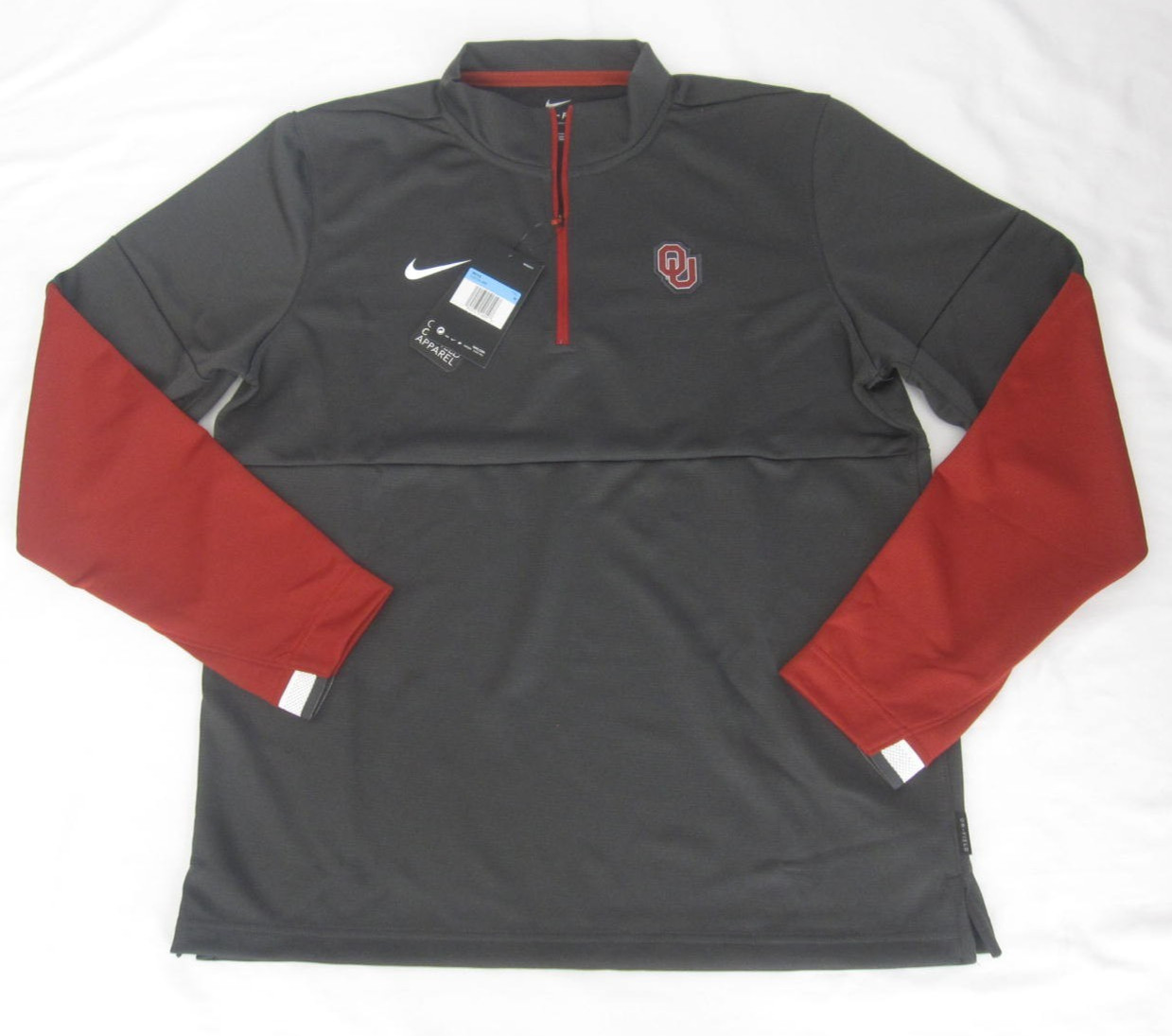 New Nike Oklahoma Sooners 1/4 Zip Pullover Field Colligate Sz M (CQ5704-060) M58