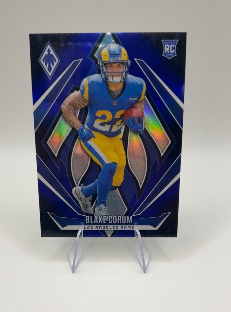 2024 Panini Phoenix Blake Corum #158 Blue Fade /249 (RC)