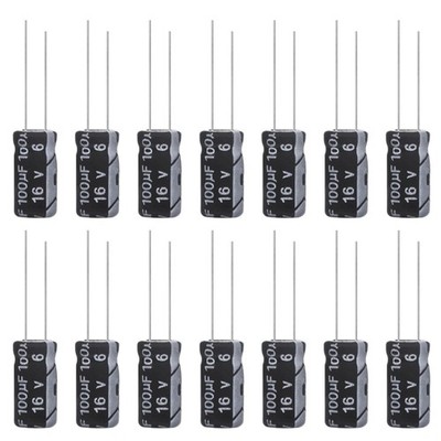 Kondensatoren, Elektrolytkondensator, 100uF 16V, 5x11mm, Aluminium, 15er Pack