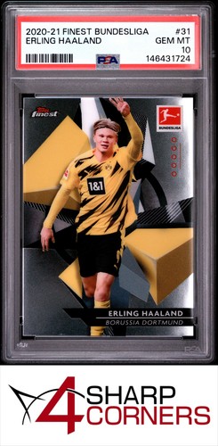 2020 TOPPS FINEST BUNDESLIGA #31 ERLING HAALAND PSA 10