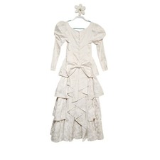 Vintage LAURA ASHLEY Long Sleeve Bridal Wedding Cottagecore dress Floral Gown