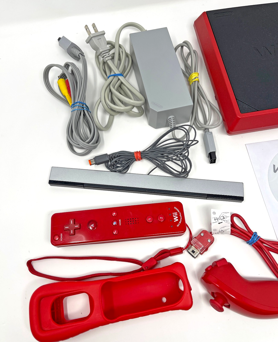 Nintendo Wii Mini Red Console RVL-201 Top Loader Wii Sports Resort