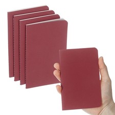 6 Pack A6 Notebook, A6 Journal Mini Notebook Pocket Kraft,Wine Red