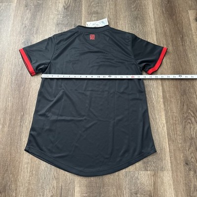 New Women's Adidas M FC Bayern Munich Soccer Jersey $80 Black Red