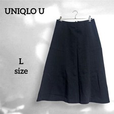 UNIQLO U A-line Mid-Length Black Skirt, Size L, Used