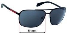 SFx Replacement Sunglass Lenses fits Prada SPS54O - 64mm Wide