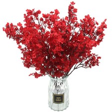 10 PCS Babys Breath Artificial Flowers Real Touch Fake Red Silk Plant Decor