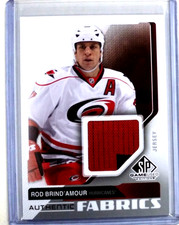 2014/15 UD Game Used Hockey Authentic Fabrics Rob Brind'Amour AF-BR Hurricanes