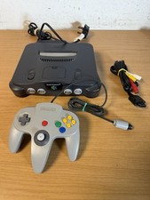 Nintendo 64 N64 Black Console with Grey Controller & Leads