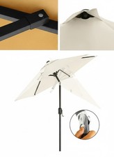 SONGMICS 2.1 m Garden Parasol Umbrella Base Not Included, WHITE  GPU202M01
