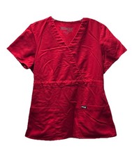 Grey  s Anatomy Red Size Small Scrub Top Style 4153