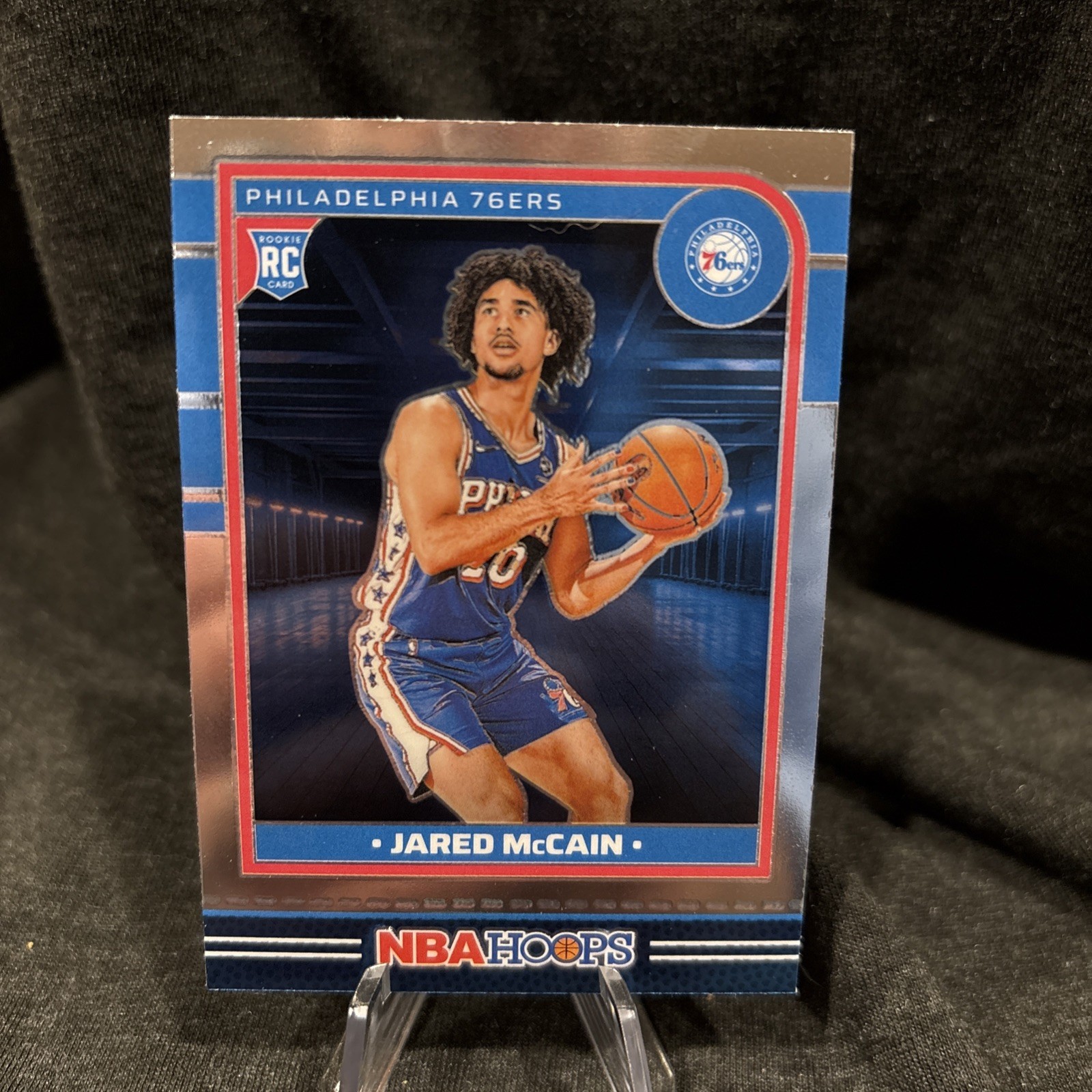 2024-25 Panini NBA Hoops #246 RC Jared McCain Opti-Chrome Parallel 76ers Rookie