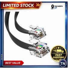 3FT RJ11 Phone Cable - Smooth Clear Connections with Gold-Plated Pins