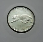 1967 Canada Centennial Silver Quarter 25 cents - Lynx  - HIGH GRADE