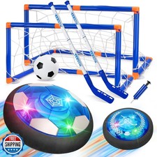 Nazano 3-in-1 Hover Soccer Ball, Kids Toddler Hockey Set with LED Lights,Indo