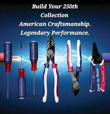 Klein Tools 250th Limited Edition Set Lineman Pliers, 8'' Cutters, Screwdriver's