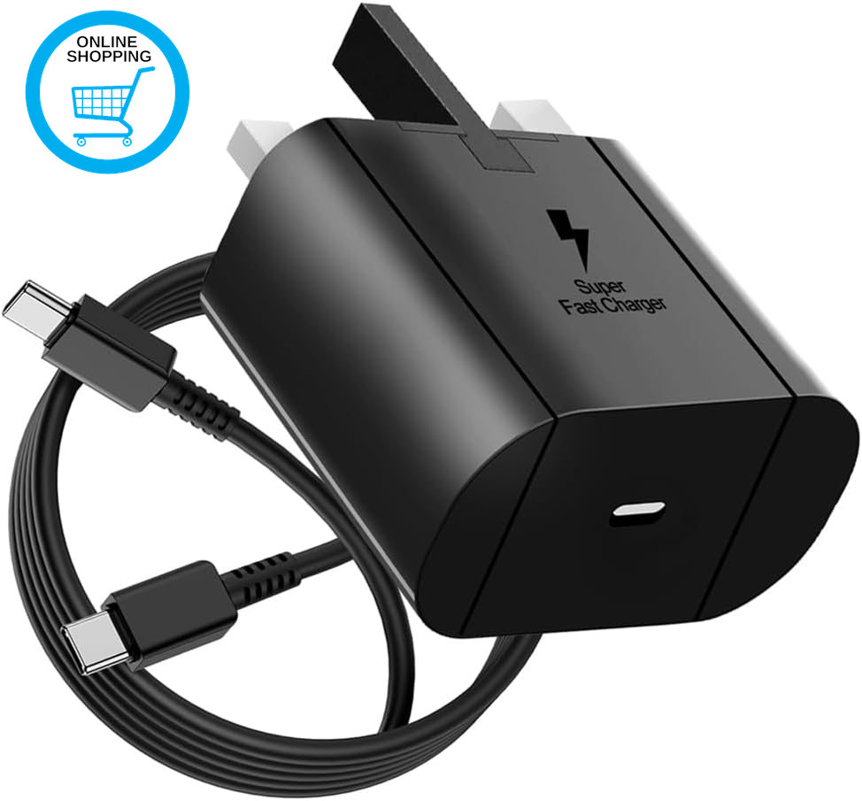 Samsung 25W Fast Charger - USB C Plug & 6FT Cable for Samsung Galaxy S24, S23, S