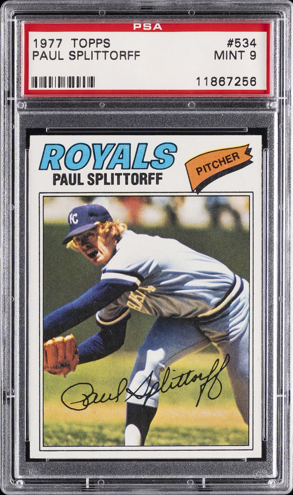 1977 TOPPS #534 PAUL SPLITTORFF PSA 9