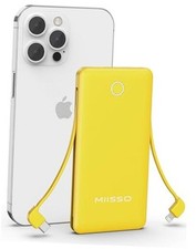 10000mAh Slim Portable Charger with Built in Cable, Power Bank Travel Charger