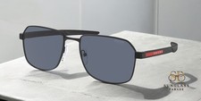 PRADA LINEA ROSSA PS 54WS DG009R Black Rubber Blue 57 mm Men's Sunglasses