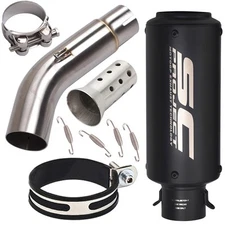 For Suzuki GSX-S750 GSR750 2015 -2020 Slip Exhaust Mid Pipe Muffler Tips Black