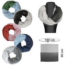 Donna Sciarpa ad Anello Foulard Gradiente Rosso Nero Grigio Blu Verde Soffice