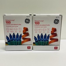 NEW! 2 Boxes GE String-A-Long 100-Count 20.6-ft Blue Incandescent String Lights