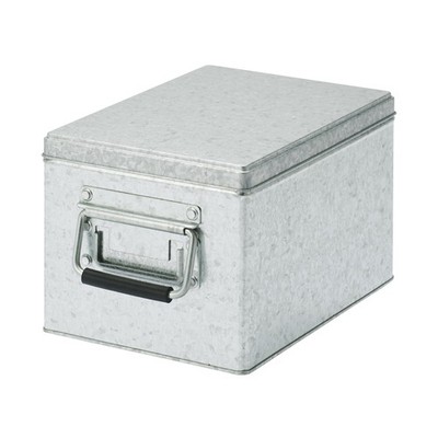 MUJI MoMA kleine verzinkte Eisenbox 7,5 Zoll × 11,4 Zoll × 6,3 Zoll Silber Au...